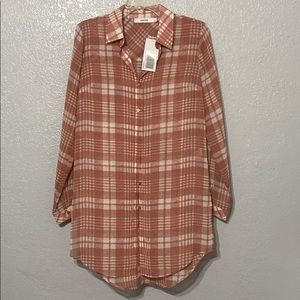 Oversized plaid dress shirt